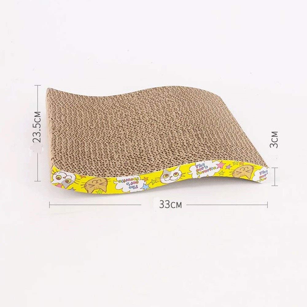 Cat Scratching Board S-Curved Corrugated Cardboard Scratcher with Catnip, Durable Scratching Pad for Kittens & Cats, Protects Furniture
