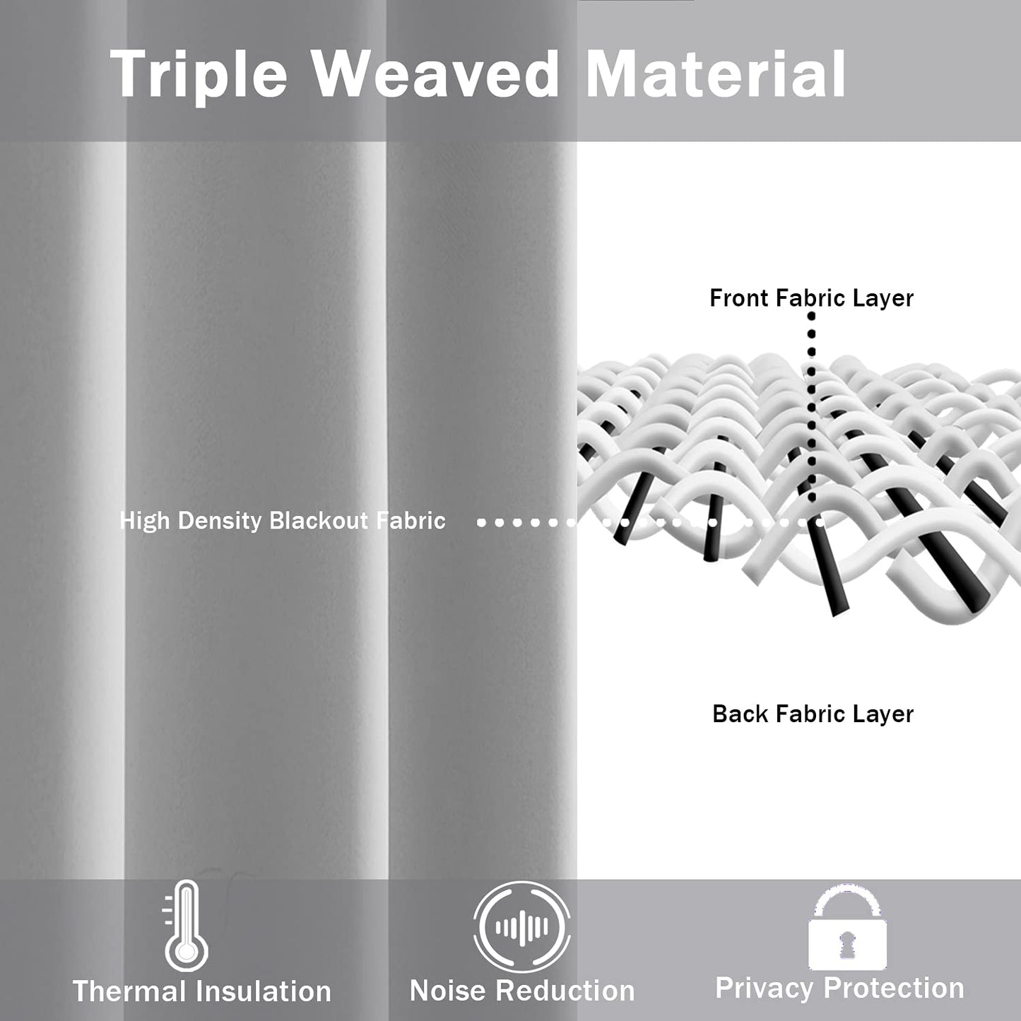 Blackout Curtains for Bedroom - Thermal Insulated Room Darkening Noise Reducing- cover pocket design - 1 panel with tie-pack