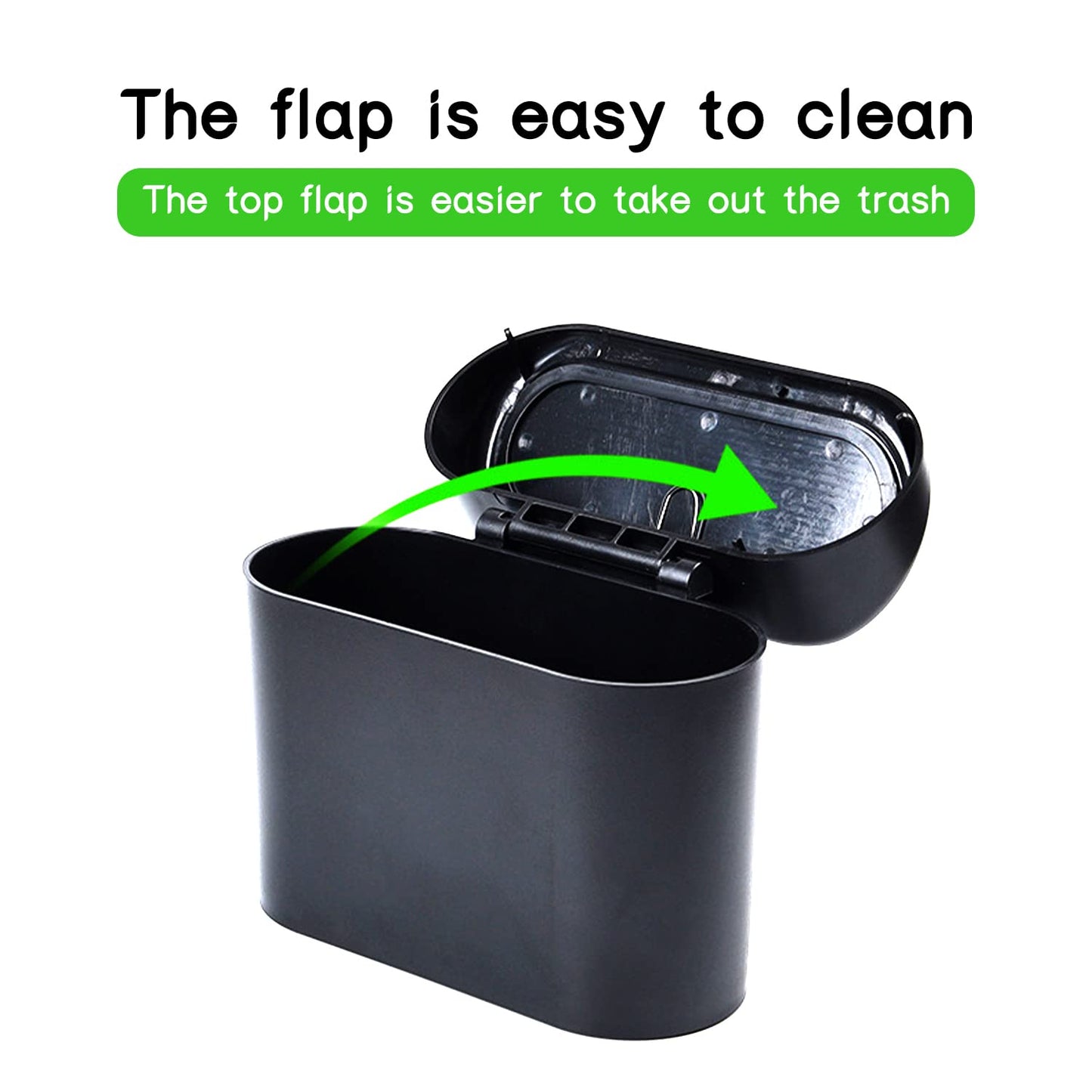 Car Trash Can with Lid, Multifunctional Folding Dustbin Garbage Holder, Leak-Proof Hanging Mini Trash Container, Organizer for Cars, Homes, Offices, Travel (Black)