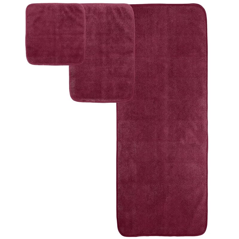 4-Piece Towel Set, 100% Cotton ? Includes 1 Bath Towel 140 cm x 70 cm, 1 Hand Towel 100 cm x 50 cm, 2 Washcloths 30 cm x 30 cm, Quick Dry, Super Soft, Highly Absorbent, No Fade, Burgendy