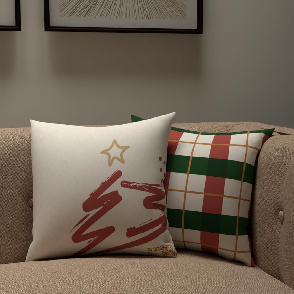 Christmas Cushion 40x40 CM, Washable Soft Holiday Pillow for Sofa, Bedroom, Living Room, or Office, Festive Decorative Accent