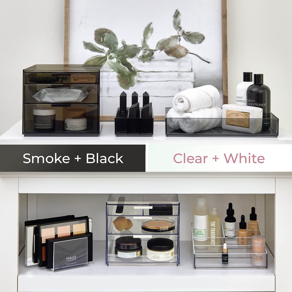 Clear Acrylic Makeup Storage Drawer, Large Square Organizer Tray for Beauty Products and Cosmetics, 20.3 x 20.3 x 5 cm