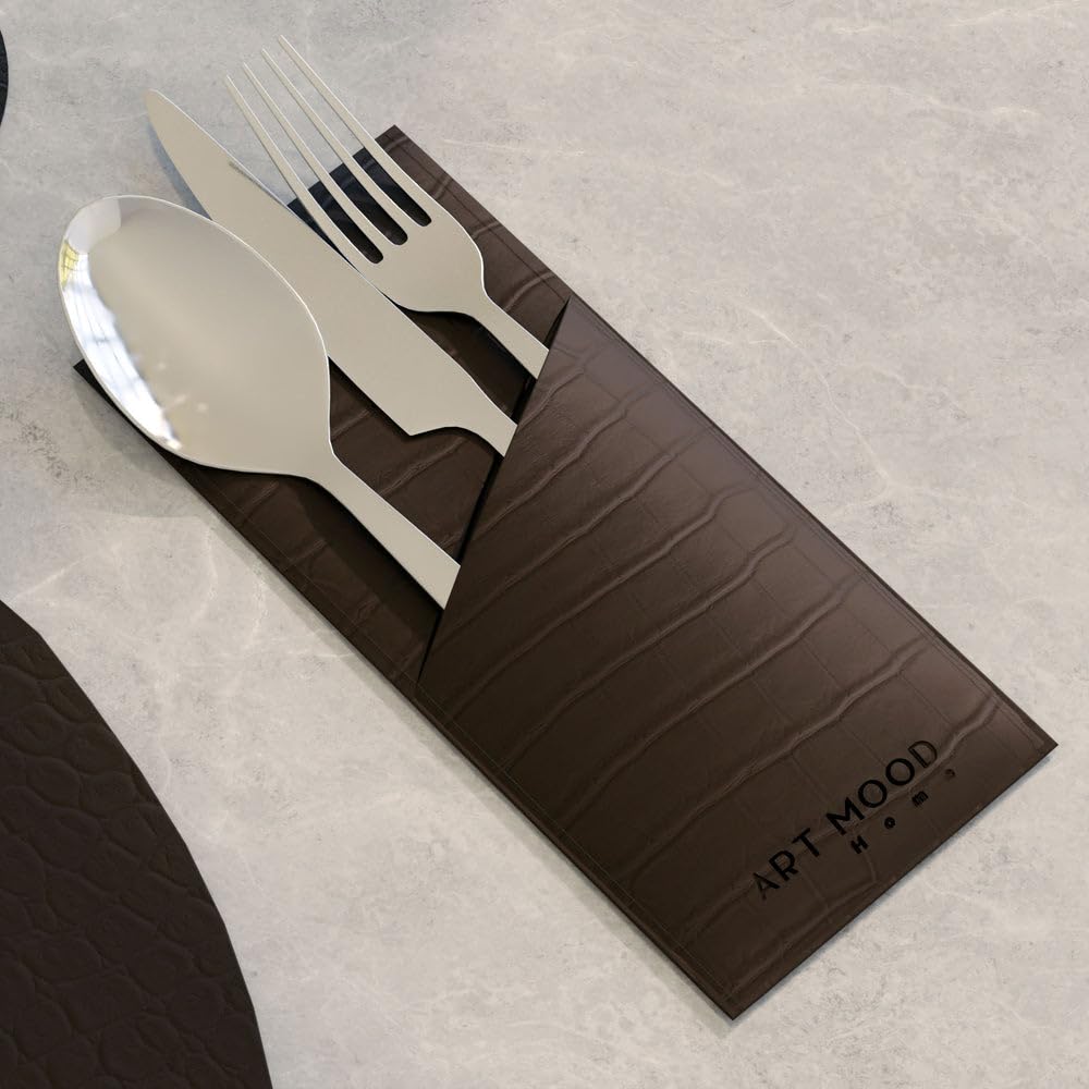 Leather Placemat Set with Coasters And Holders - Faux Leather Dining Table Protection - Heat And Scratch Resistant