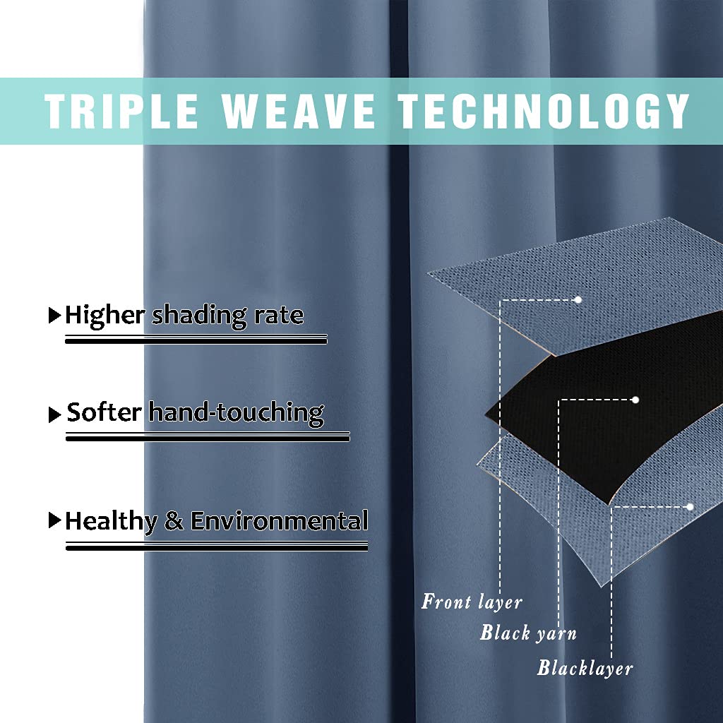 100% Blackout curtains - thermal insulated blackout fabric - two layers fully darkness curtain