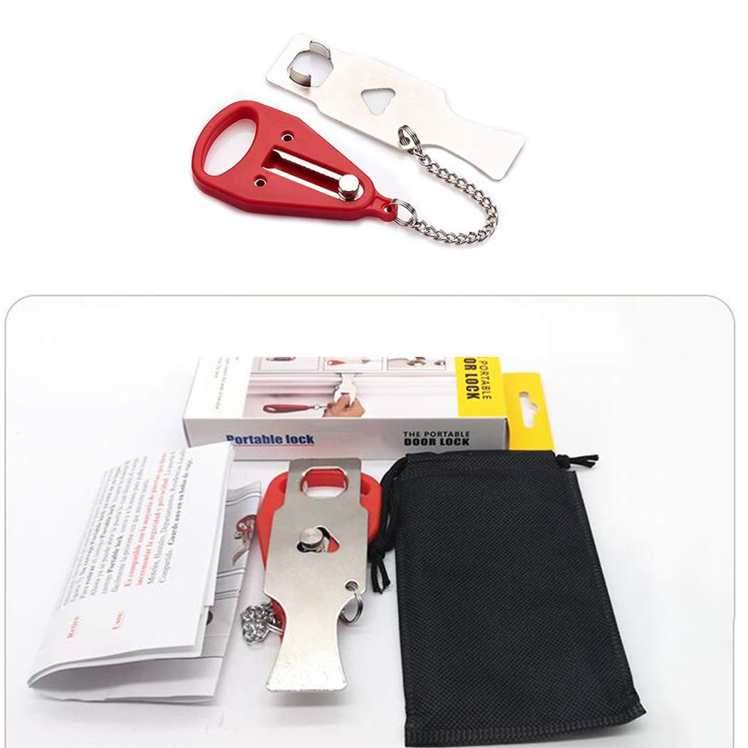 Portable Door Lock Travel Lock Additional Safety and Privacy Lock Security Personal Protection for Traveling Home Apartment Living Hotel Motel