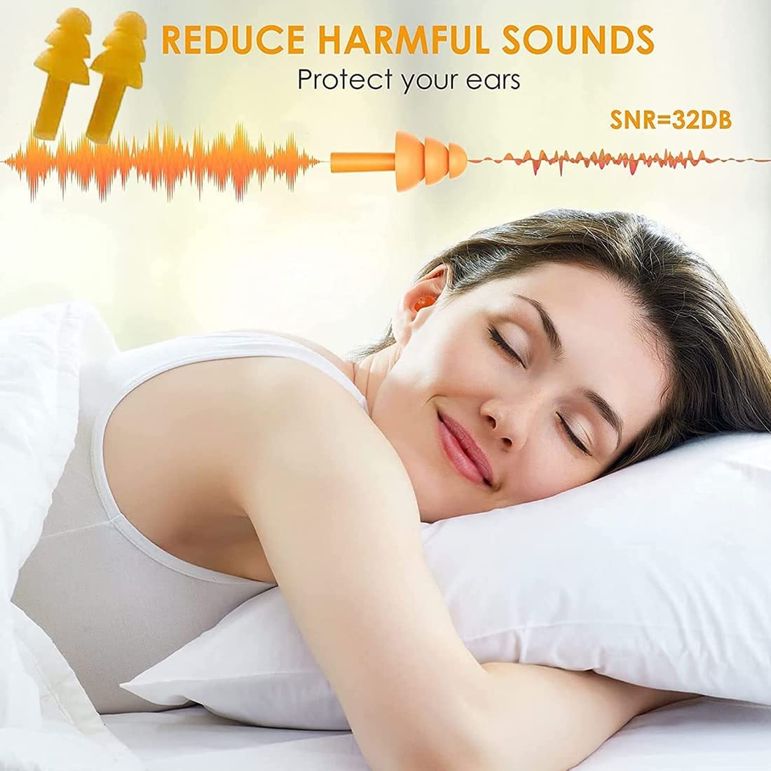 LONSVTTU 5 Pairs Ear Plugs for Swimming Waterproof Reusable Silicone Ear Plugs for Swimming Shower Work Sleep Learning