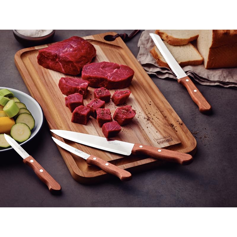 Dynamic 3" Vegetable Knife – Pack of 12 – Stainless Steel Blade with Natural Wood Handle & Aluminum Rivets – Ideal for Peeling & Cutting Fruits & Vegetables