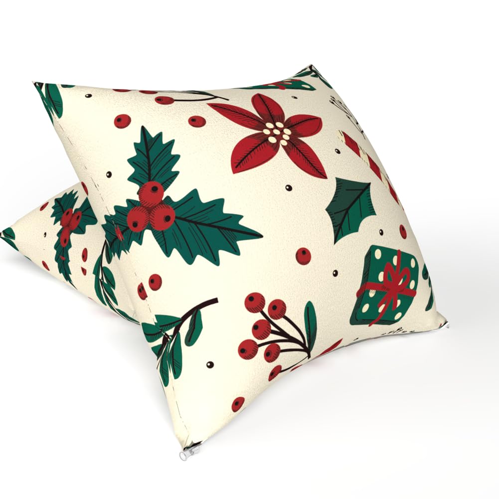 Christmas Cushion 40x40 CM, Washable Soft Holiday Pillow for Sofa, Bedroom, Living Room, or Office, Festive Decorative Accent