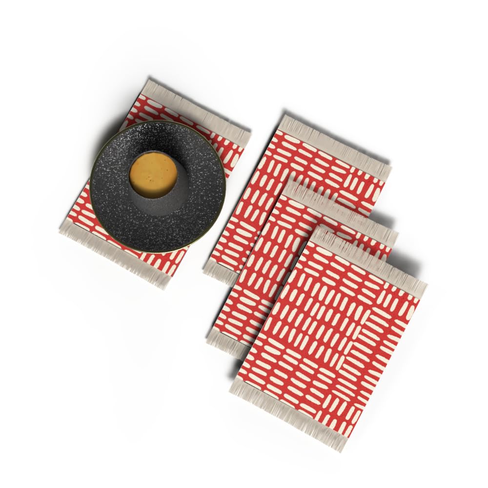 Rug Coaster - Elegant and Durable Mini Rug Coasters for Coffee Table, Dining, and Home Decor - Ultra-Soft Microfiber Polyester - Set Of 4