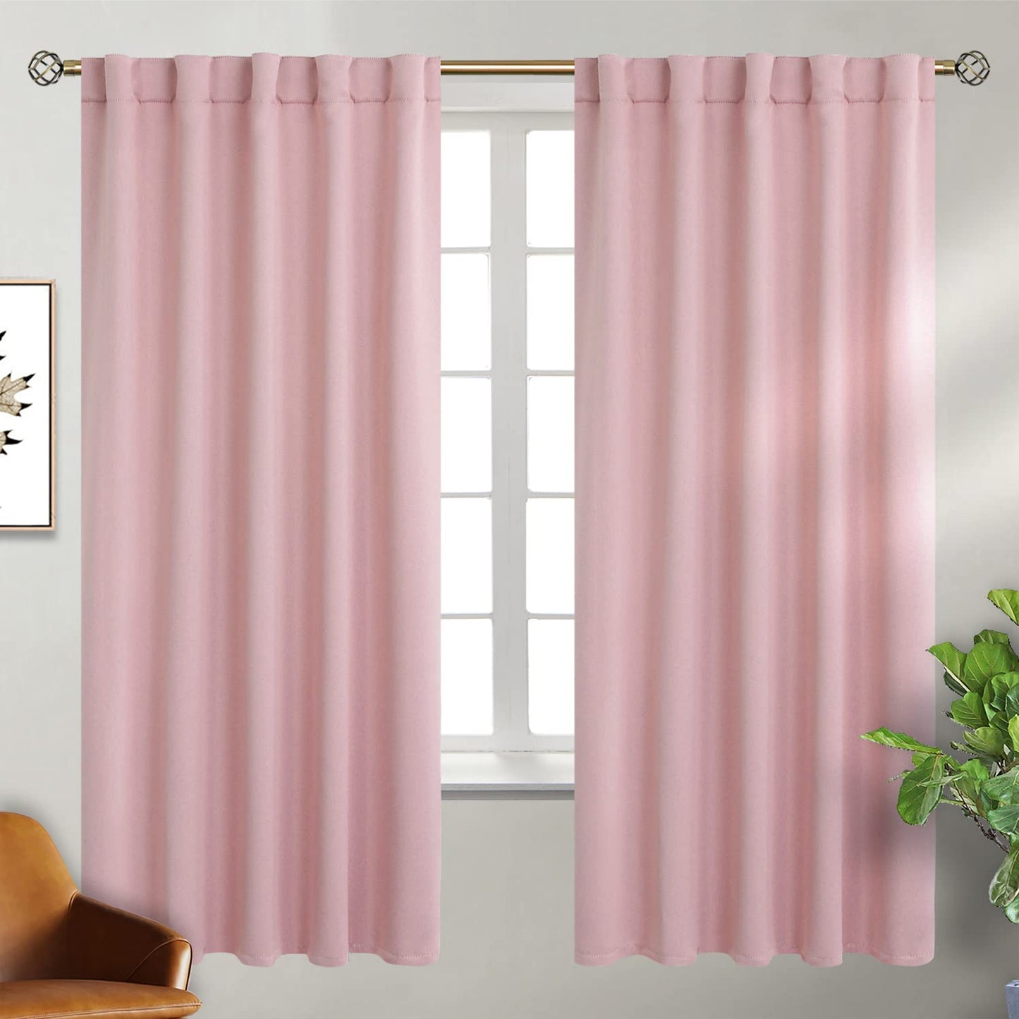 Elegant Blackout Curtains-Back Tap design-thermal Insulated fabric-for room Darkness - 1 Piece