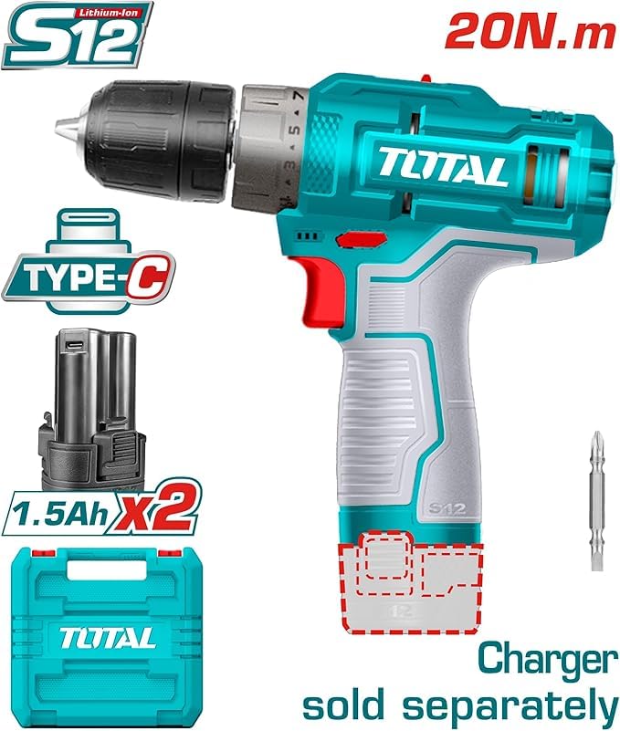 Total Drill 2 battery 12 volt 1.5Ah 20nm TDLI12202 type c