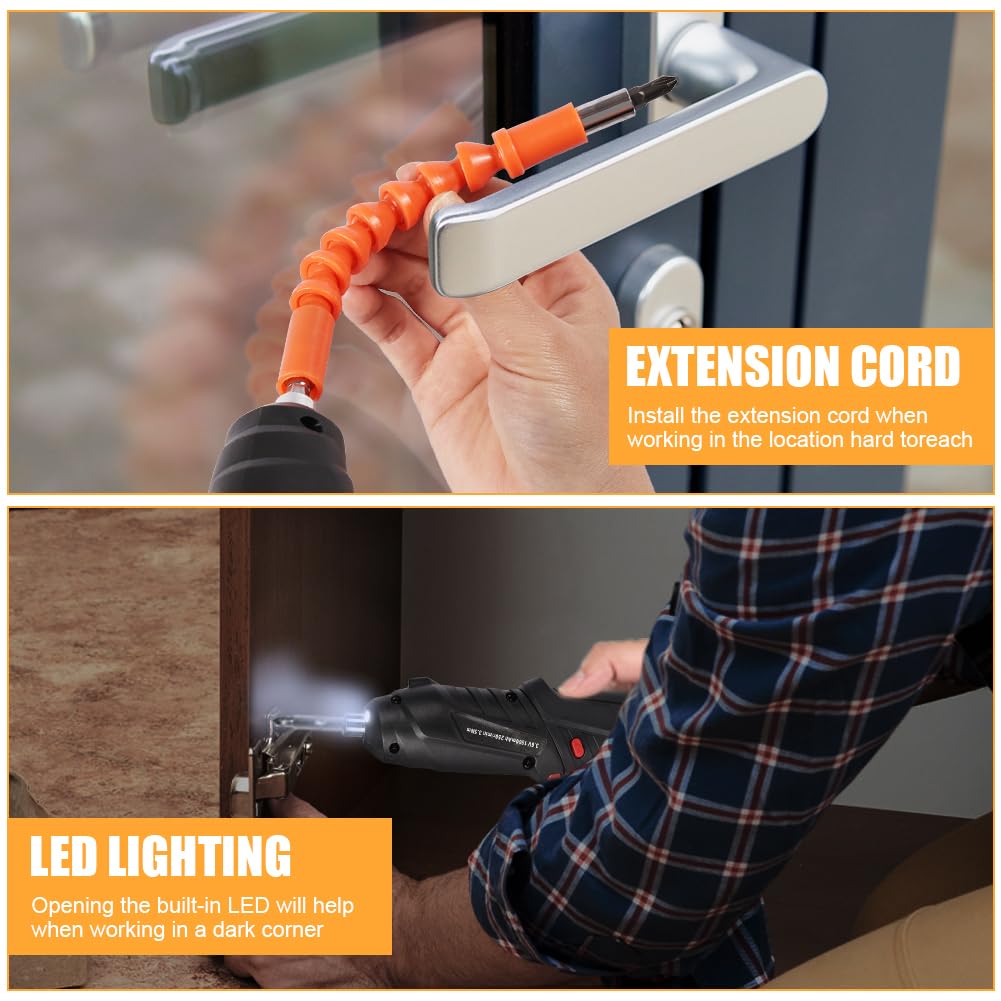 Flintronic Electric Screwdriver, 3.5Nm Electric Screwdriver, LED Light Torch, Ratchet Wrench, USB Cable Charger, 45 Accessories, for DIY Tools for Home Office