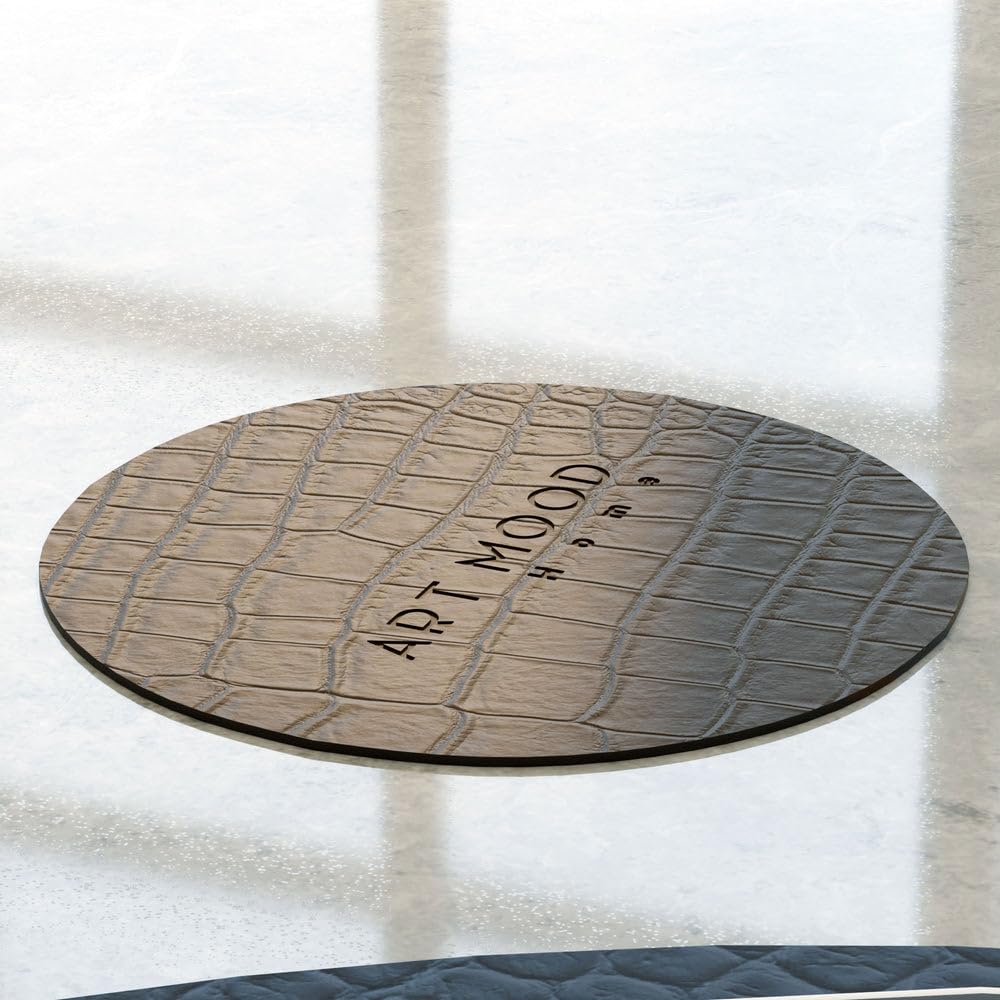 Circle Leather Coaster Set - Premium Faux Leather Coasters with Stylish Touch, Heat-Resistant and Scratch-Proof - Perfect for Coffee Tables, Dining, and Home Decor, Set of 4