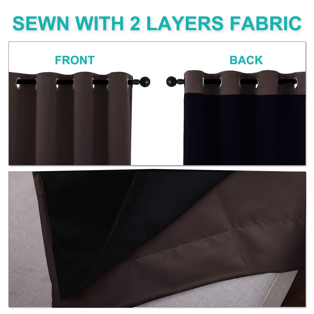 100% Blackout curtains - thermal insulated blackout fabric - two layers fully darkness curtain