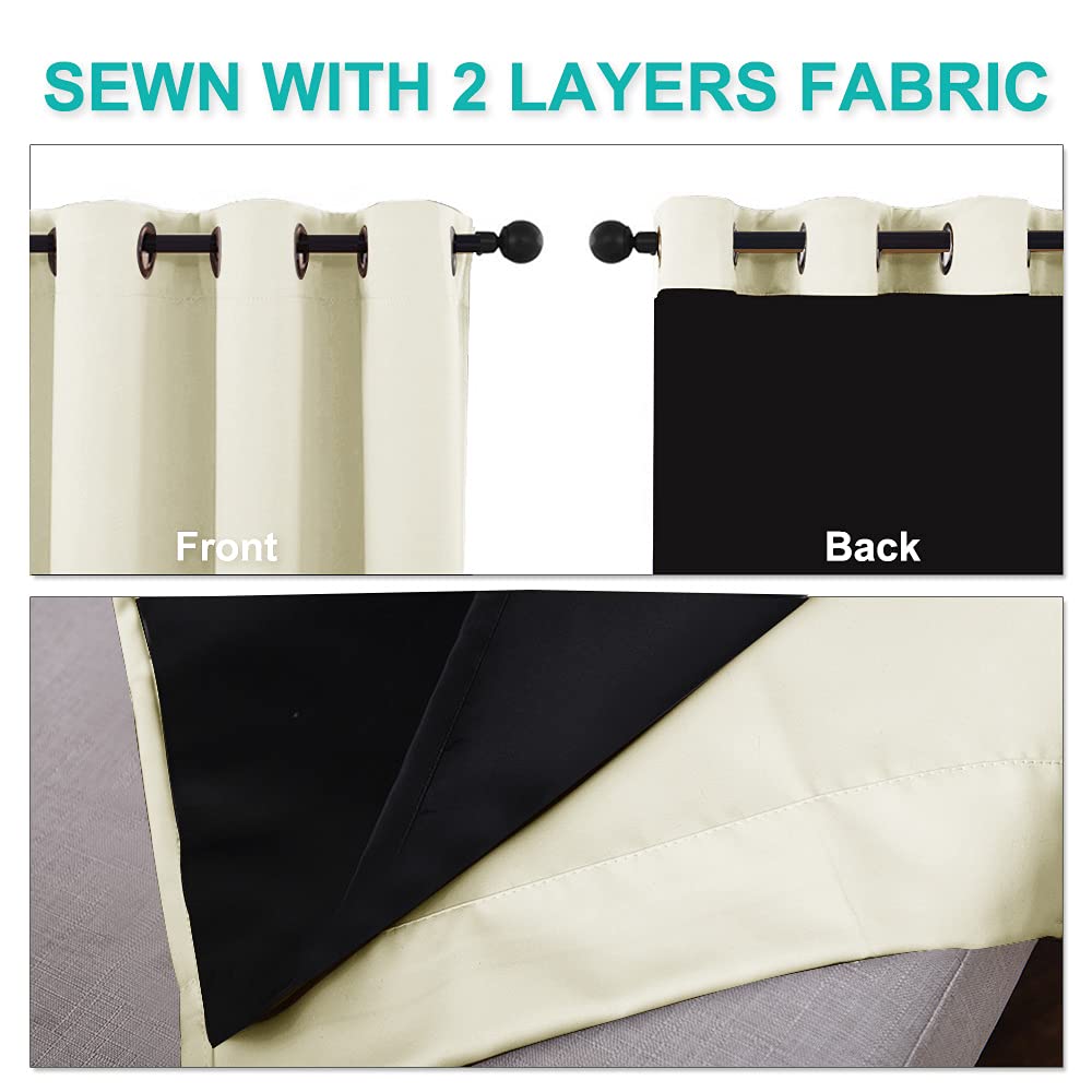100% Blackout curtains - thermal insulated blackout fabric - two layers fully darkness curtain