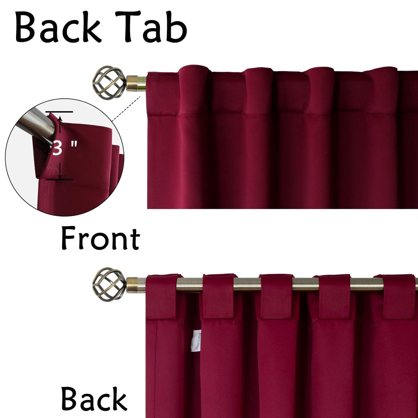 Elegant Blackout Curtains-Back Tap design-thermal Insulated fabric-for room Darkness - 1 Piece