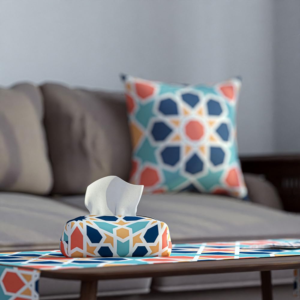 Décor Bundle Collection - Table Runner, 2 Cushion Covers, 4 Coasters, 3 Fabric Posters, Tissue Box – Elegant Home Set for Living Room or Dining