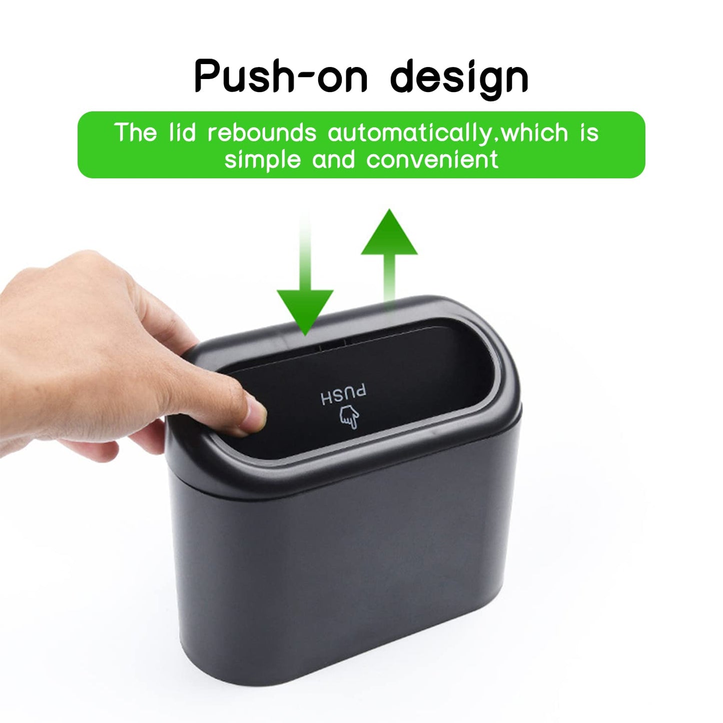 Car Trash Can with Lid, Multifunctional Folding Dustbin Garbage Holder, Leak-Proof Hanging Mini Trash Container, Organizer for Cars, Homes, Offices, Travel (Black)