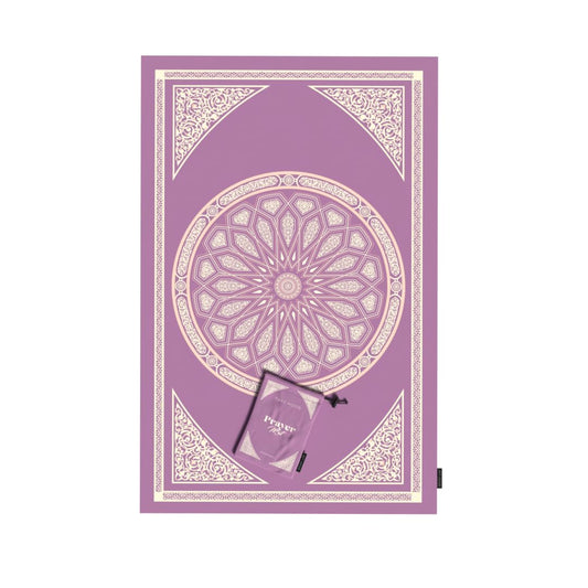 Al-Qubba Portable Prayer Mat, a Waterproof and Lightweight Travel Rug, Compact and Foldable to Pocket Size, Pastel Purple, a perfect Janamaz for Muslim Prayer (Salah) anywhere