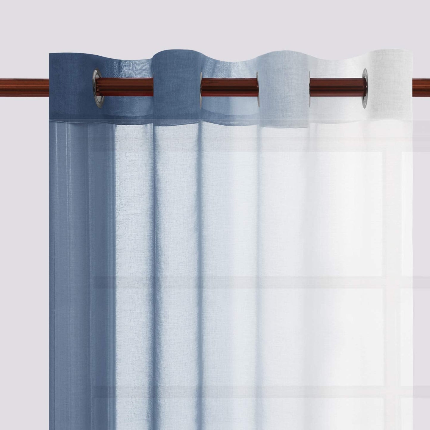 Modern Design Voile chiffon Curtains - Gradient colours- steel Grommets - 2 pieces - for living rooms and bedrooms
