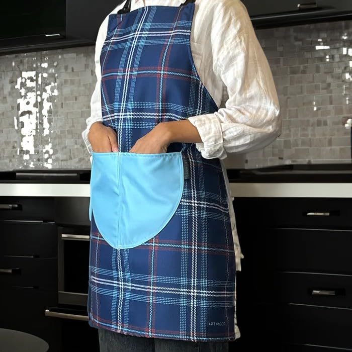 Apron, Cross-Back Design, Soft Cotton-Like Fabric, One Size, Lightweight Breathable Unisex with Front Pocket, for Cooking, and Daily Use