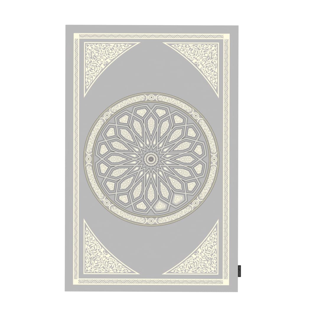 Al-Qubba Portable Prayer Mat, a Waterproof and Lightweight Foldable Travel Rug in a Convenient Pocket Size, Grey, an Ideal Companion for Daily Prayers (Salah) at the Office, Park, or on Vacation