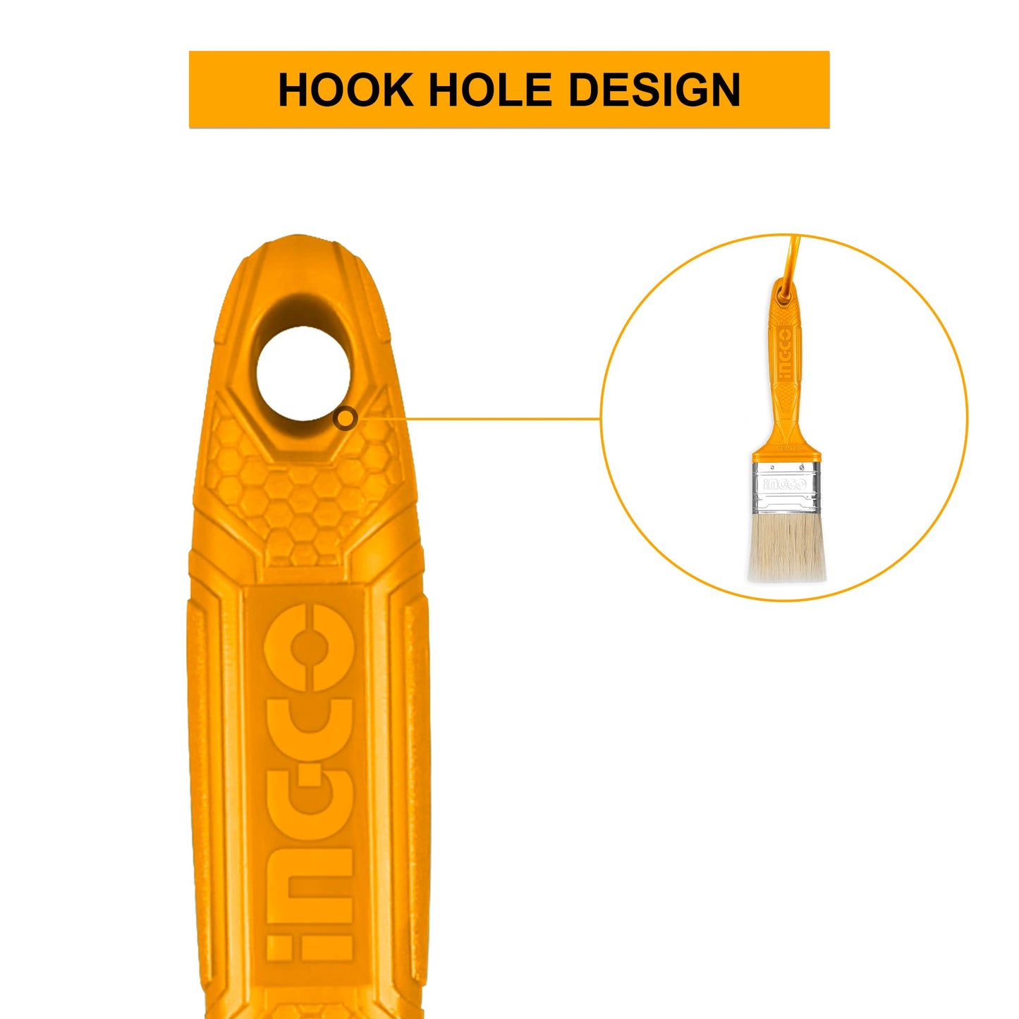 INGCO Paint Brushes, 3" Oil-Based Paint Unique Design Plastic Handle , Paint Brush, Paint Brushes, Professional Brush, Trim Paint Brush, Paintbrush, Small Paint Brush, Stain Brush