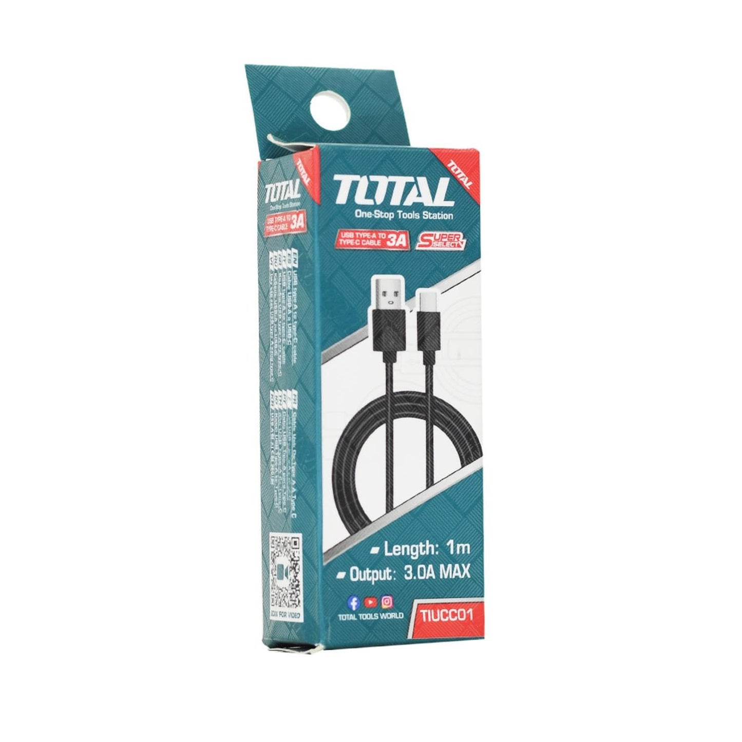 Total USB type-A to type-C cable,Cable length:1M-TIUCC01
