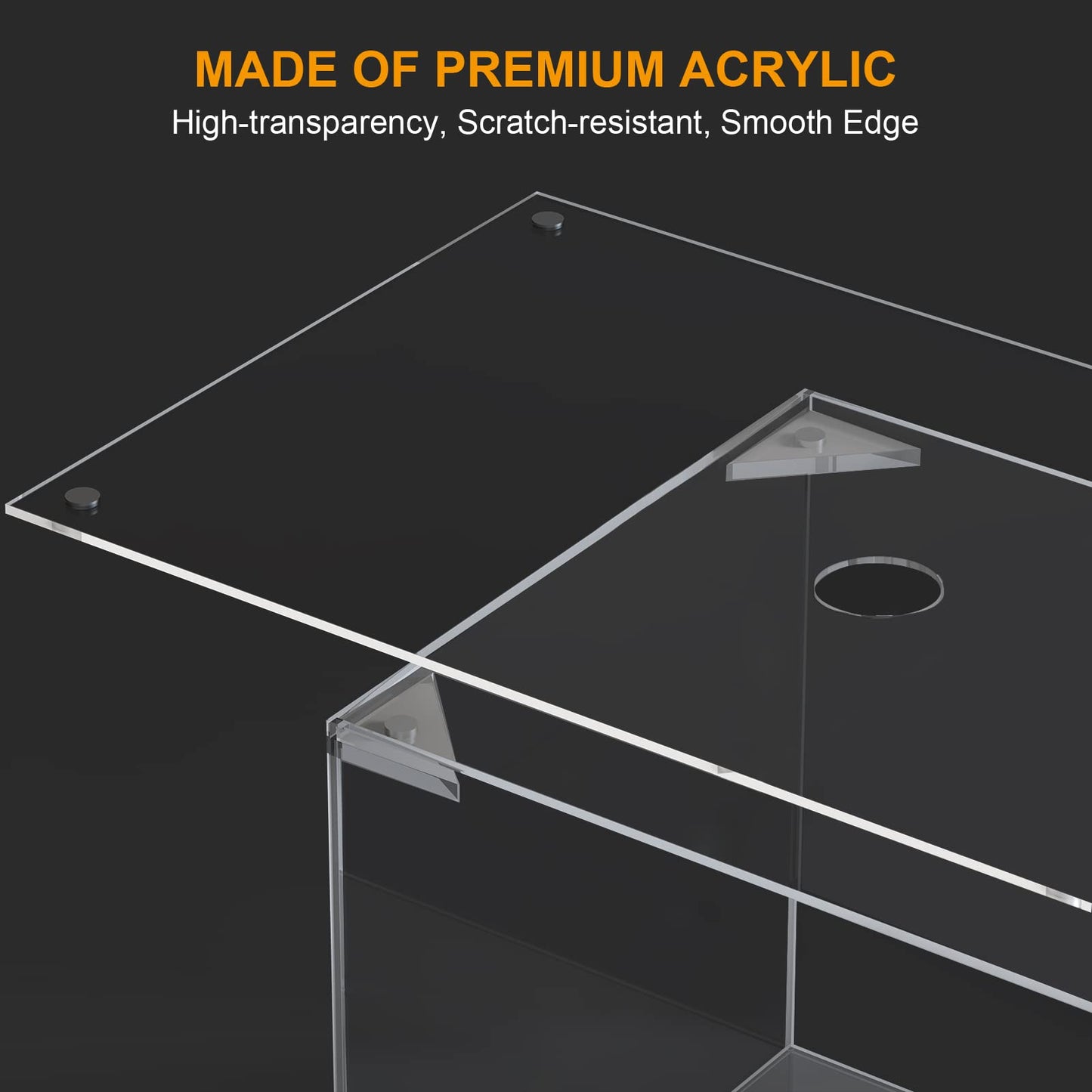 Acrylic Facial Tissue Dispenser Box, Refillable Clear Tissue Box Cover with Magnetic Closure, Modern Napkin Organizer for Bathroom, Kitchen, Office and Room Décor, Rectangle, Clear
