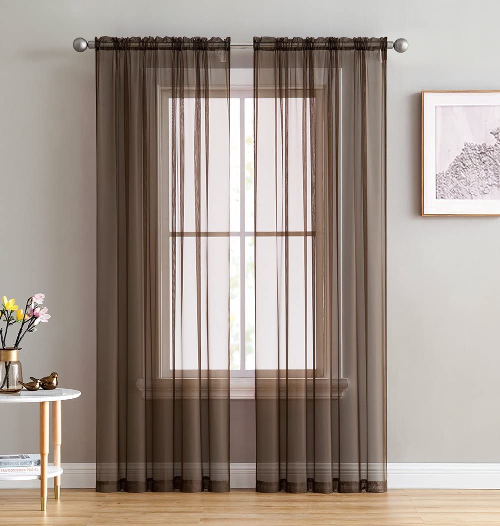 Elegant Voile Chiffon Curtains - Rod Pocket Design - Luxury Soft Fabric 1 Panel