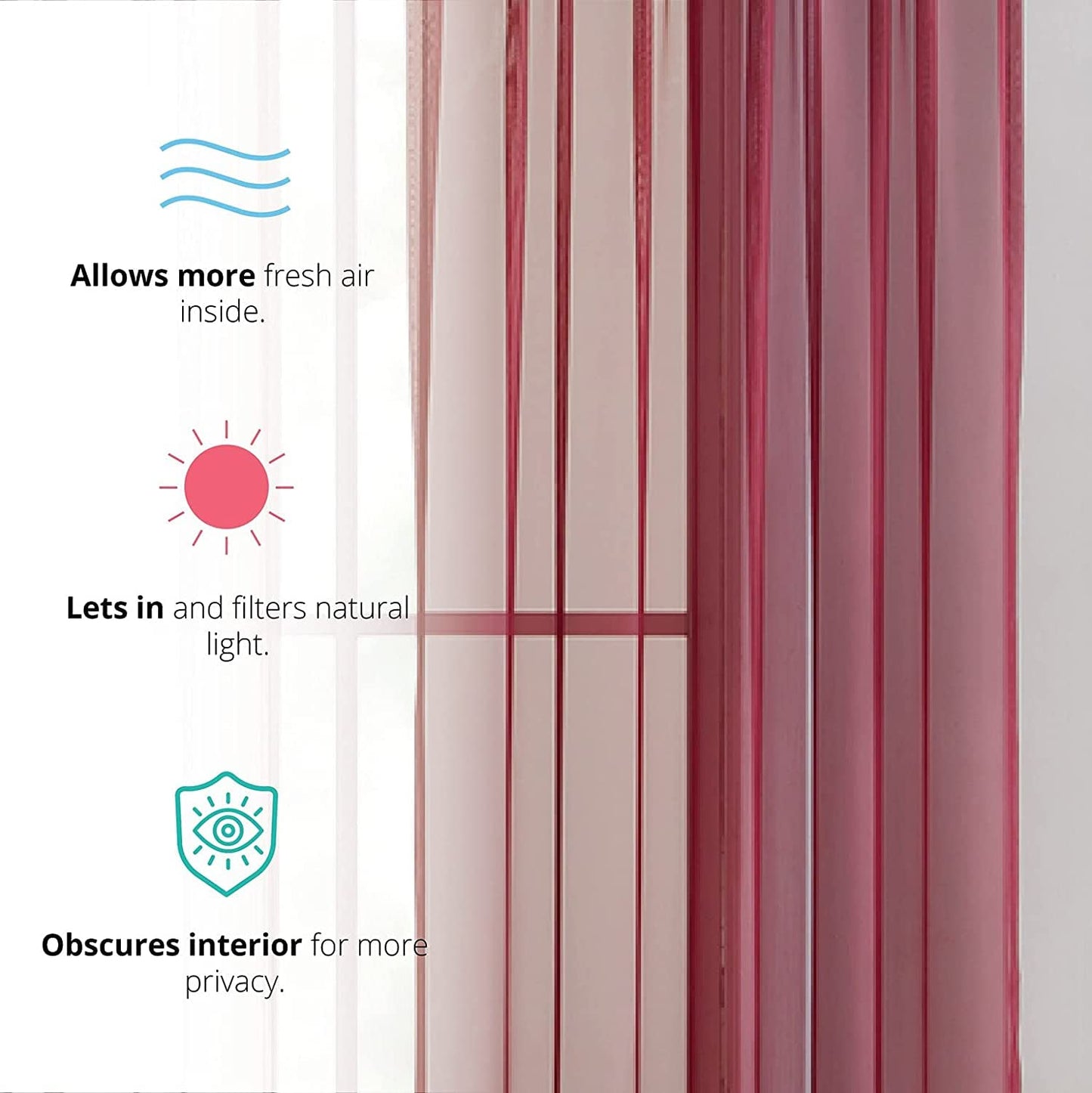 Elegant Voile Chiffon Curtains - Rod Pocket Design - Luxury Soft Fabric 1 Panel