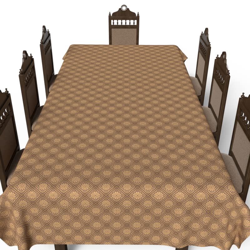 Islamic Era Waterproof Tablecloth, a Multicolor 140x300 cm Rectangular Table Cover of Spillproof Polyester with a Traditional Pattern, a Durable Protector for Elegant, Festive Dining