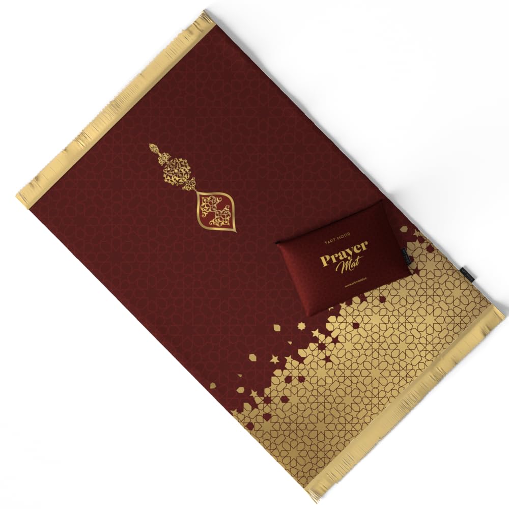 Al Hudda Soft Premium Velvet Prayer Mat - Prayer Rug Designed With Classic And Islamic Art Inspiration - High-Quality Soft, Comfortable