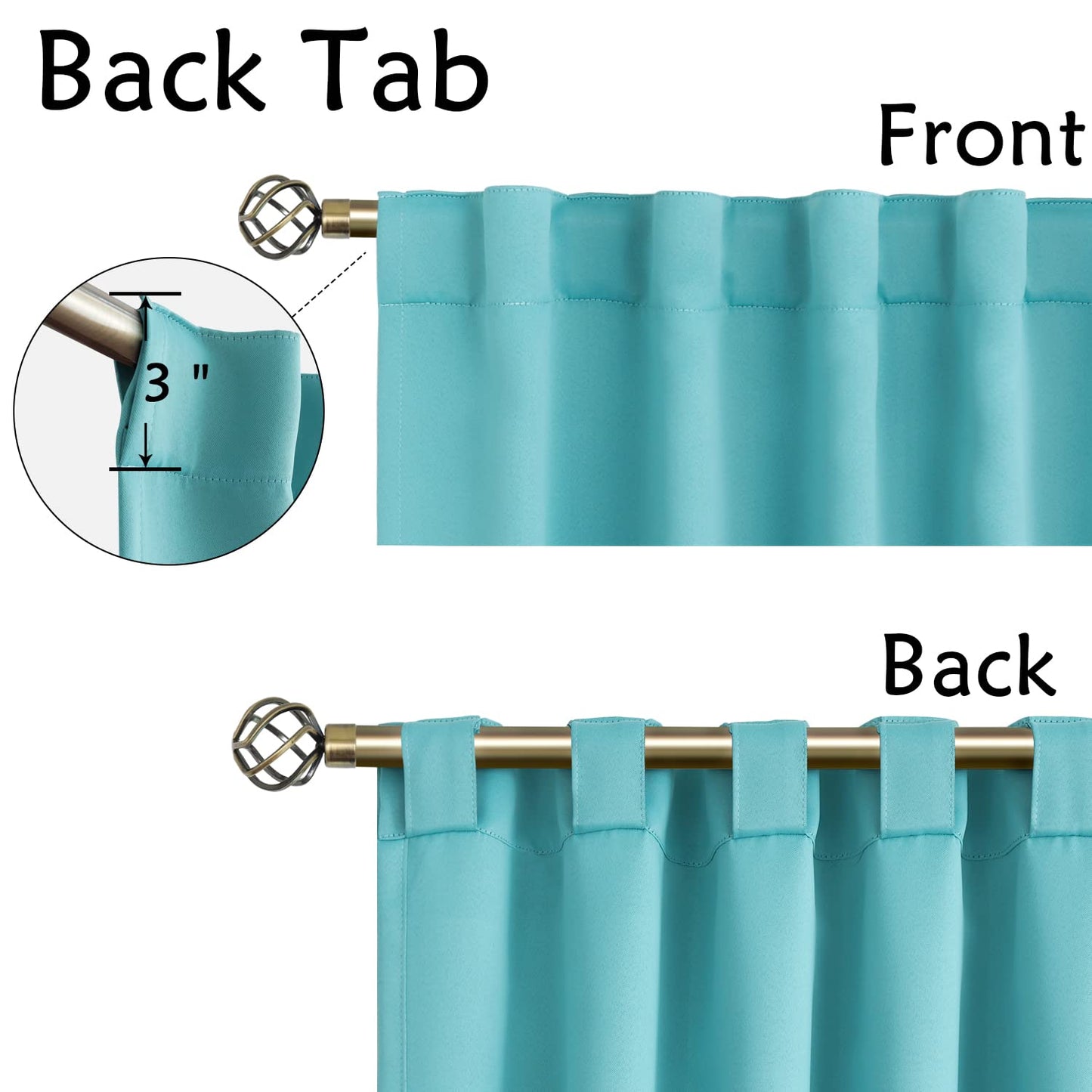 Elegant Blackout Curtains-Back Tap design-thermal Insulated fabric-for room Darkness - 1 Piece