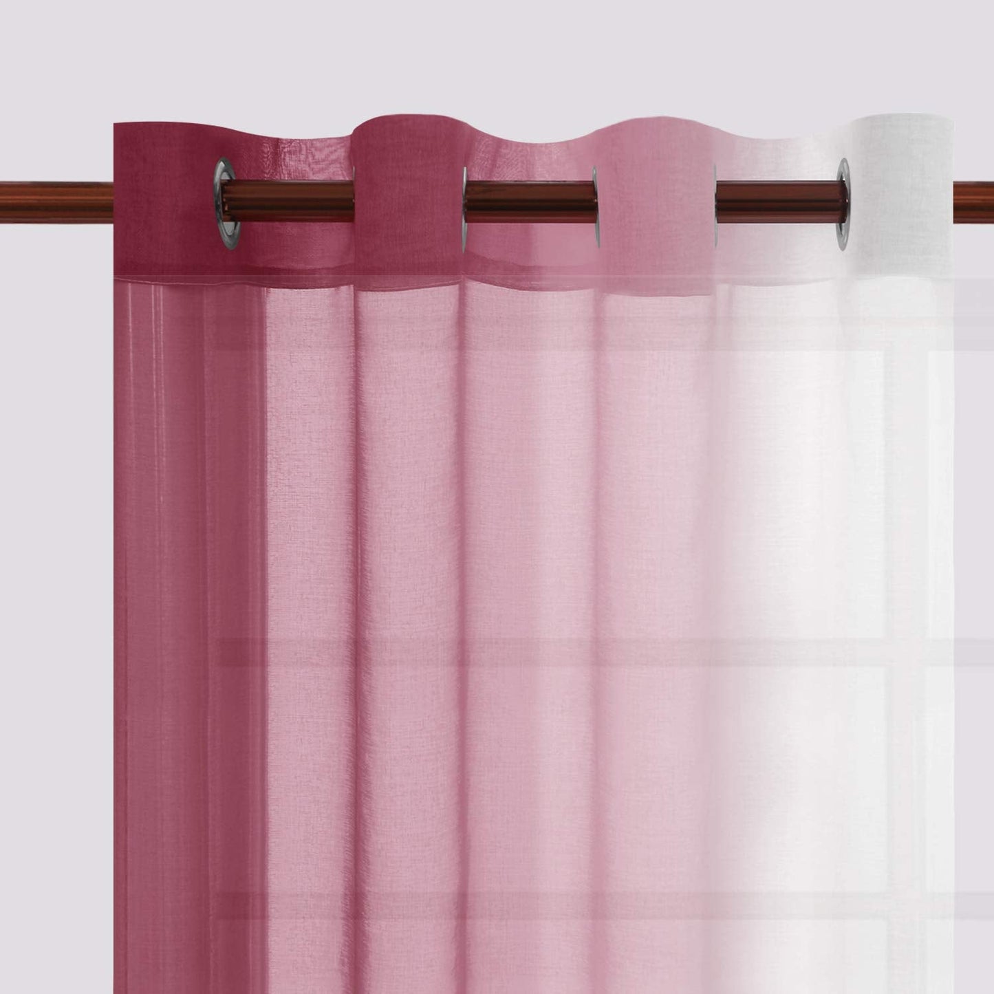 Modern Design Voile chiffon Curtains - Gradient colours- steel Grommets - 2 pieces - for living rooms and bedrooms