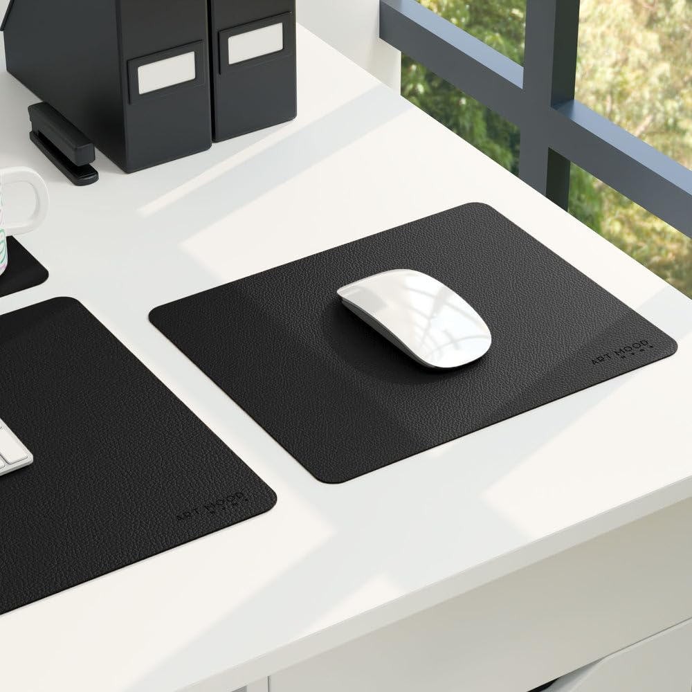 Leather Office Set - Premium Faux Leather Desk Accessories with Elegant Detailing, Perfect for Organizing Home Office or Professional Workspace