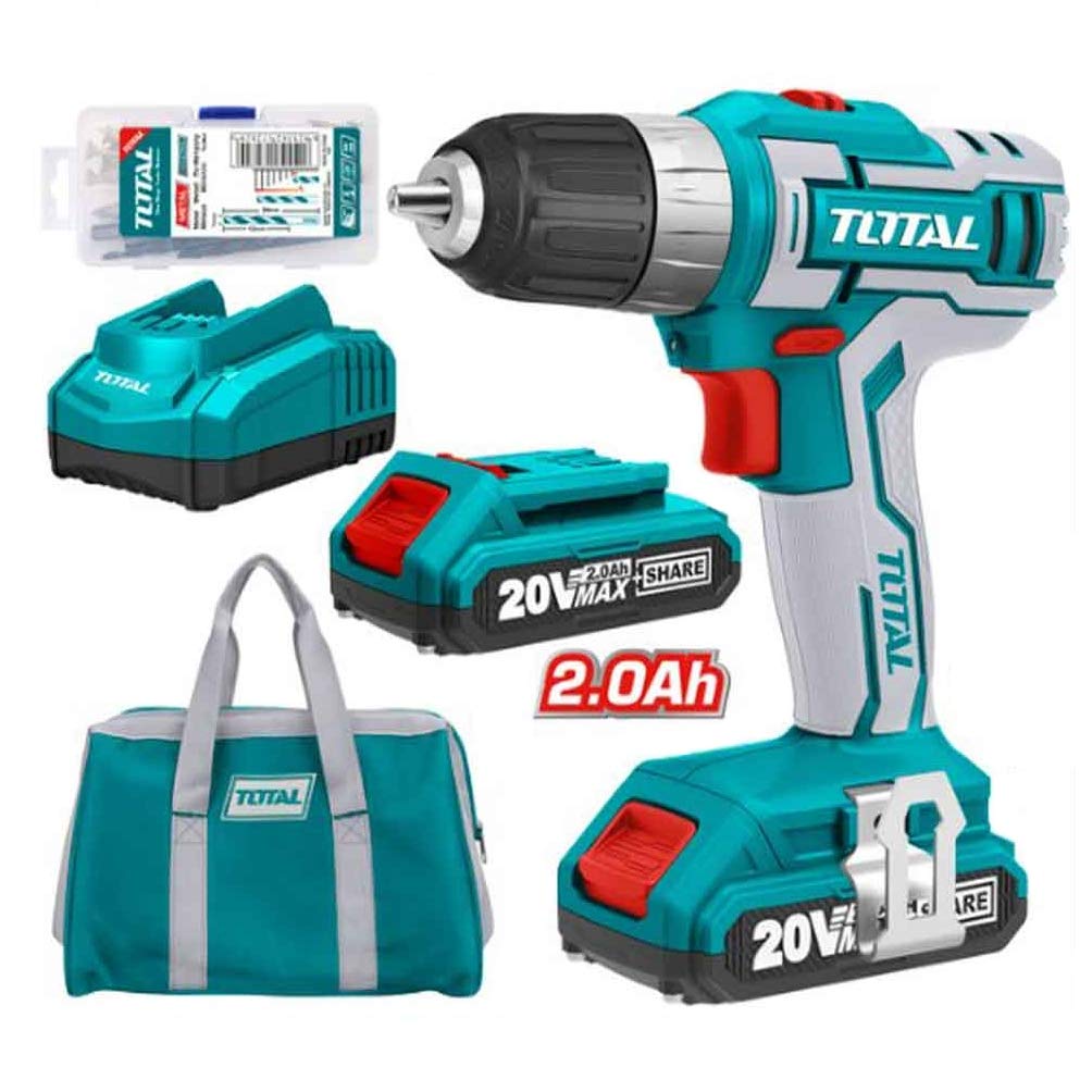 Total tdli2002 lithium- ion cordless drill with high performance - multi colour