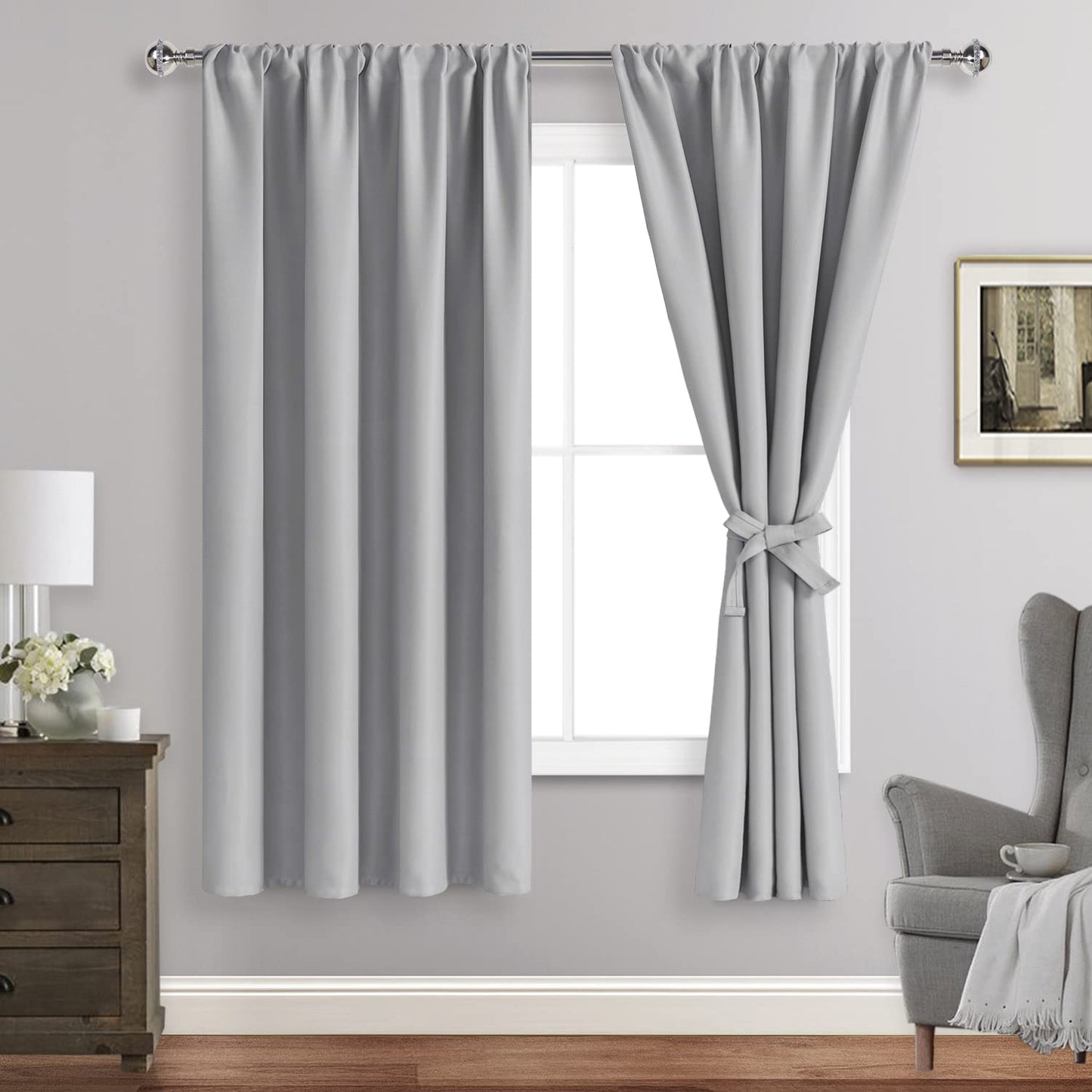 Blackout Curtains for Bedroom - Thermal Insulated Room Darkening Noise Reducing- cover pocket design - 1 panel with tie-pack
