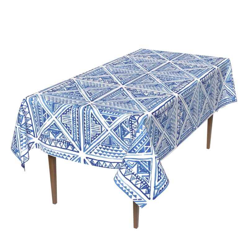 Glam Waterproof Tablecloth in Blue & White, a 140x300 cm Rectangular Table Cover of Spillproof Polyester, a Chic Stain-Resistant Protector for Parties and Sophisticated Dining Events