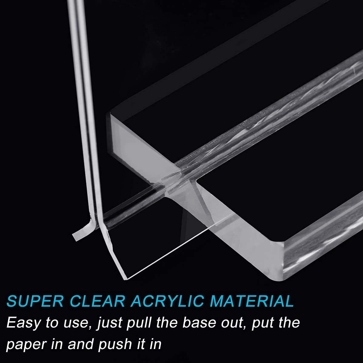 Acrylic Sign Holder A4, 6-Pack Double-Sided Clear T-Shape Display Stands for Menus, Posters, Advertisements, Flyers and Signs, Suitable for Tables in Hotels, Shops, Restaurants and Offices