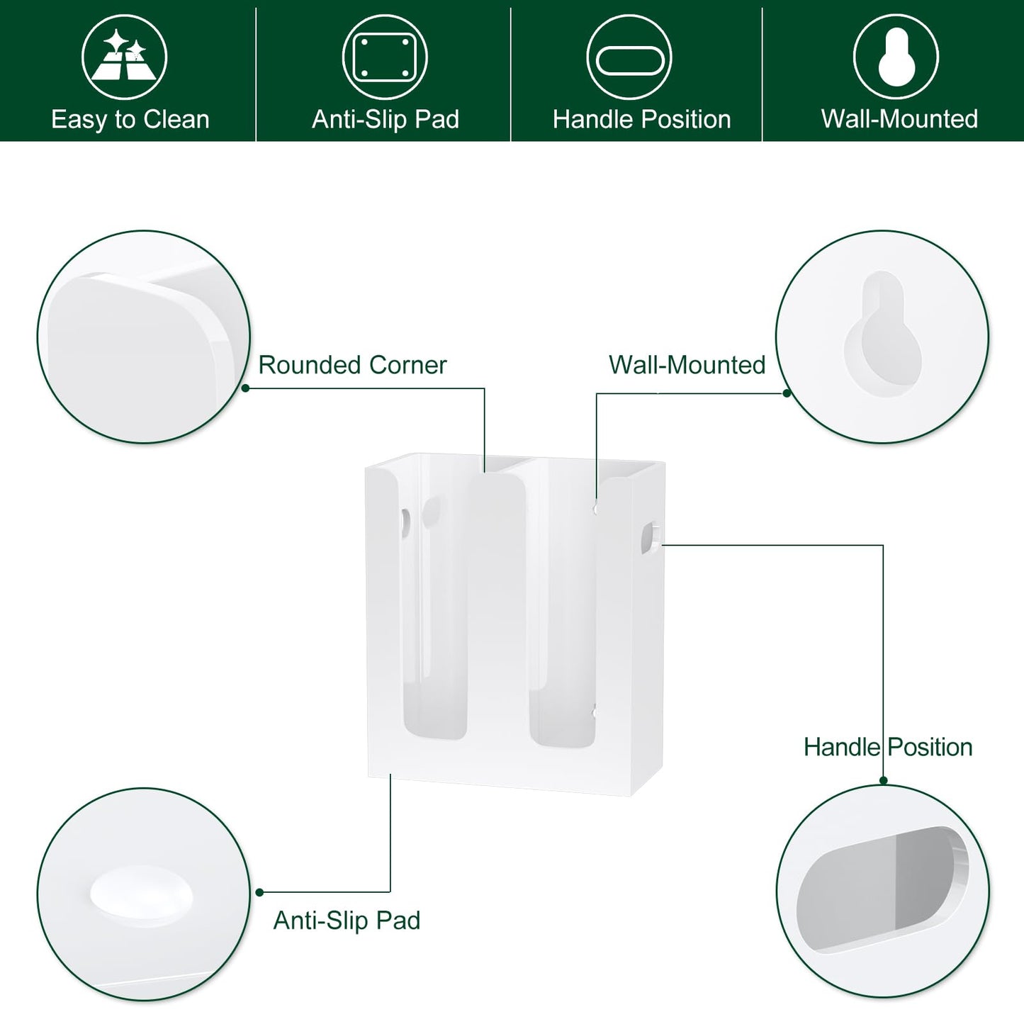 Clear Acrylic Coffee Cup Dispenser with Handles, Compartment Countertop or Wall Mounted Organizer for Hot and Cold Drink Cups and Lids
