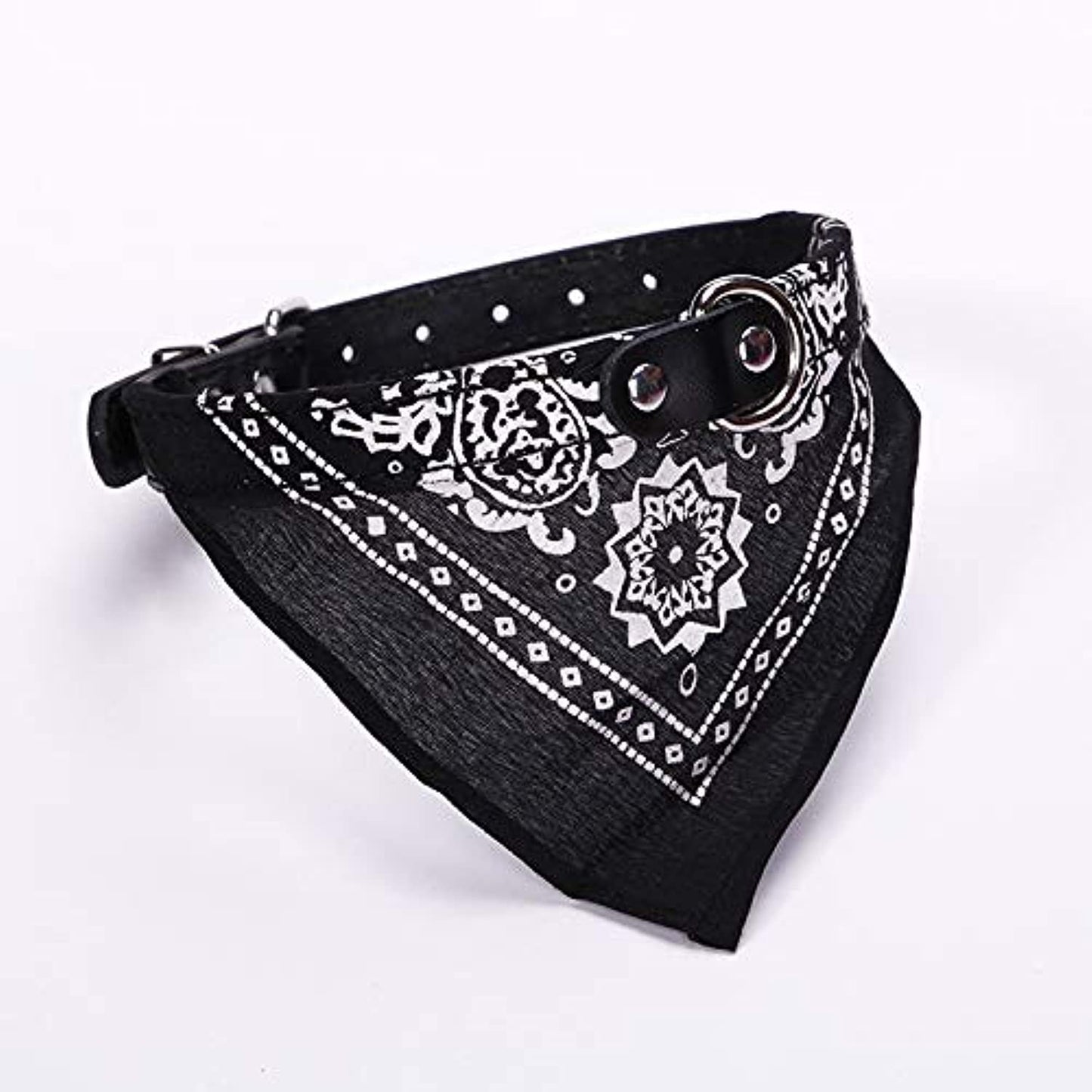Nw cosmos bandana scarf collar with adjustable buckle for dog, cat (m, black)