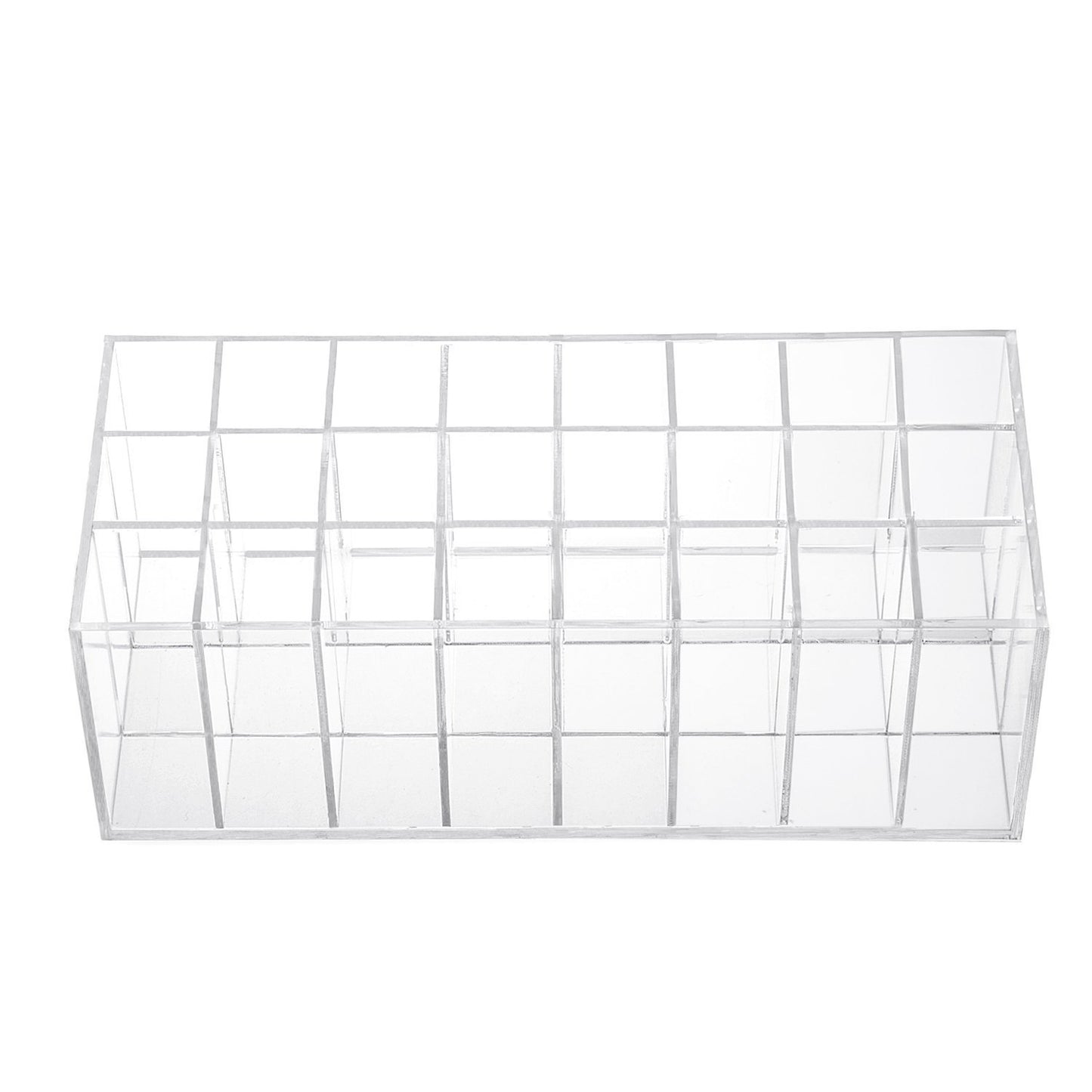 Clear Acrylic Lip Gloss and Lipstick Organizer, 24-Slot Makeup Display Holder for Lipgloss Tubes and Lipsticks, Ideal for Vanity, Bathroom or Beauty Counter Use, Transparent Stand