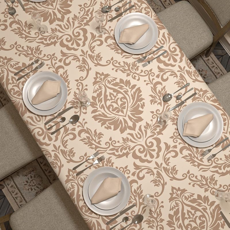 Sophia Tablecloth and Napkins Set - 6 Pieces - Satin Material