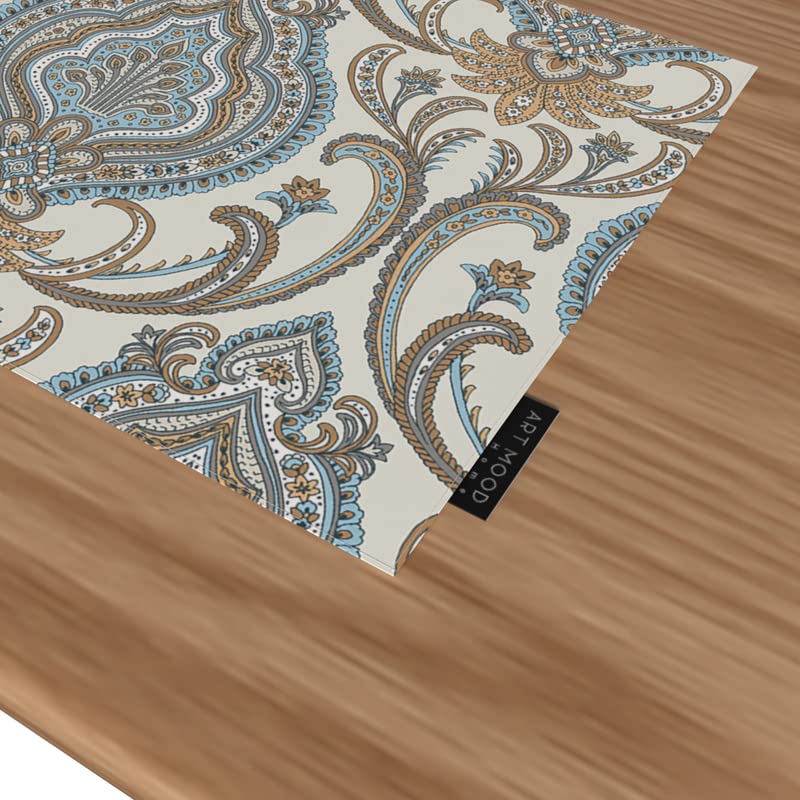 مجموعة مفارش طاولة من القماش الملكي مكونة من 6 قطع، مفارش طاولة متعددة الألوان، كل منها 45 × 30 سم، متينة وقابلة للغسل بنمط متطور، مثالية لإنشاء منظر طاولة أنيق وفخم