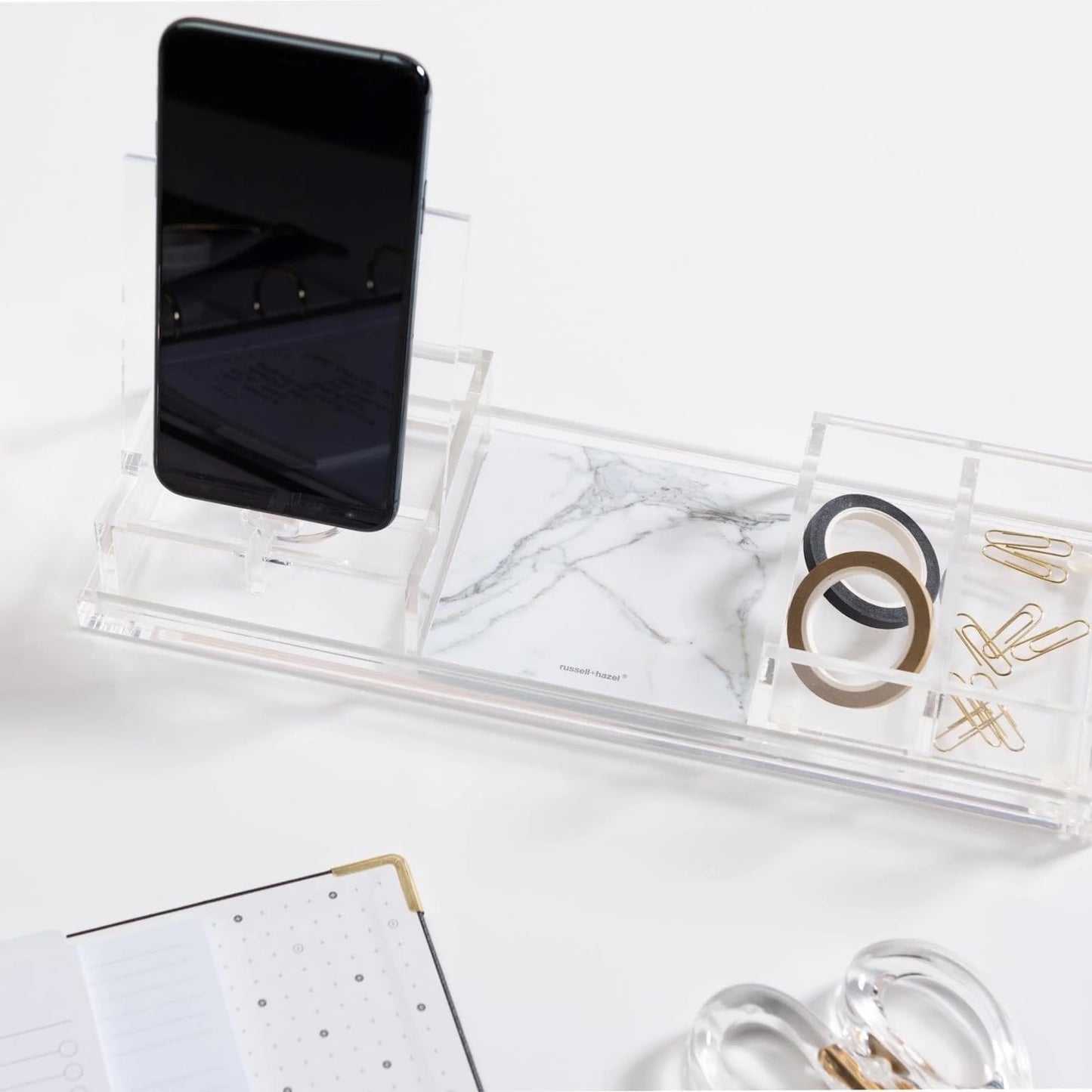 Clear Acrylic Narrow Accessory Tray, 31 x 11.4 x 1.3 cm, Desktop Storage Tray for Office and Home