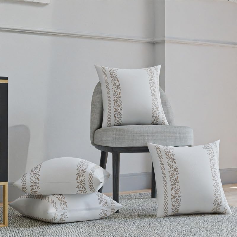 Terra Cushion Cover in a soft Cotton-Like fabric, featuring a subtle and earthy White & Beige design, 40x40 cm, a perfect neutral decorative accent for a calm and minimalist home decor