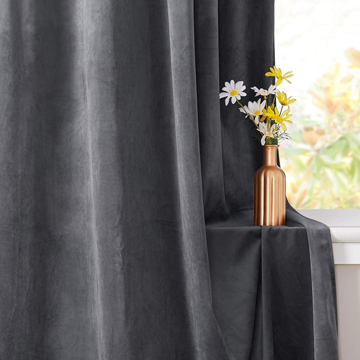 Elegant Velvet Curtains - Thermal Insulated Curtains for Living Room,steel Grommets - Light Blocking Shades - 2 panels