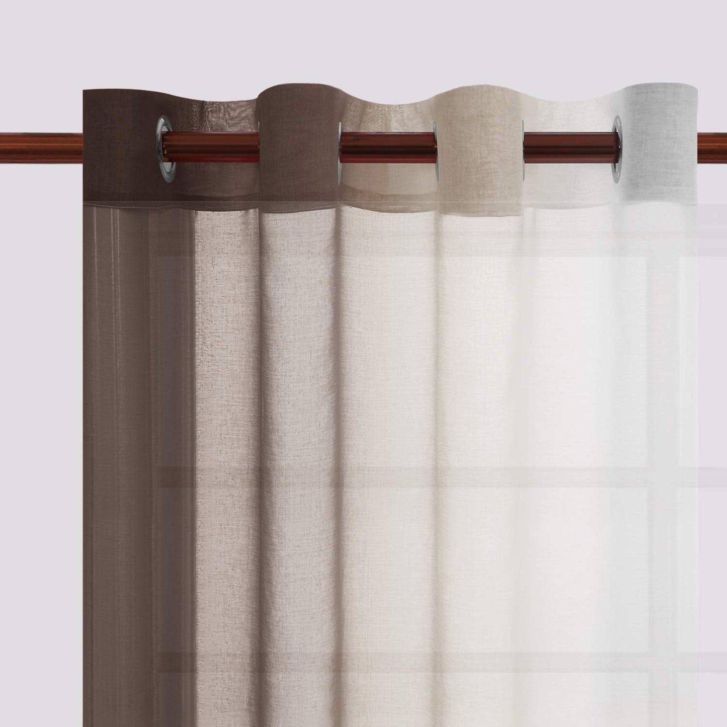 Modern Design Voile chiffon Curtains - Gradient colours- steel Grommets - 2 pieces - for living rooms and bedrooms