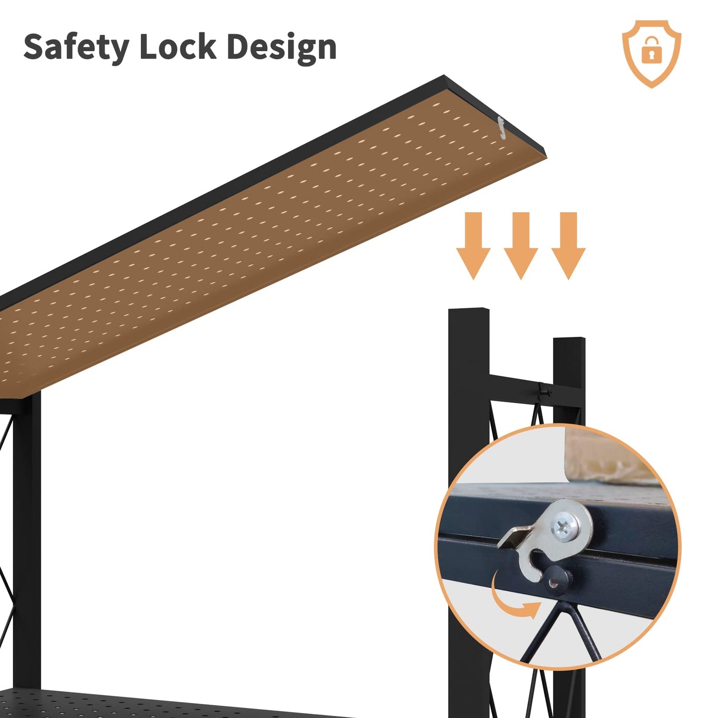 WHIFEA 5 Tier Foldable No Assembly Storage Shelves with Wheels 28.3’’15’’63.2’’ Free Standing Metal Wire Rack Heavy Duty Pantry Collapsible Organizer for Kitchen Bedroom Bathroom Office Black